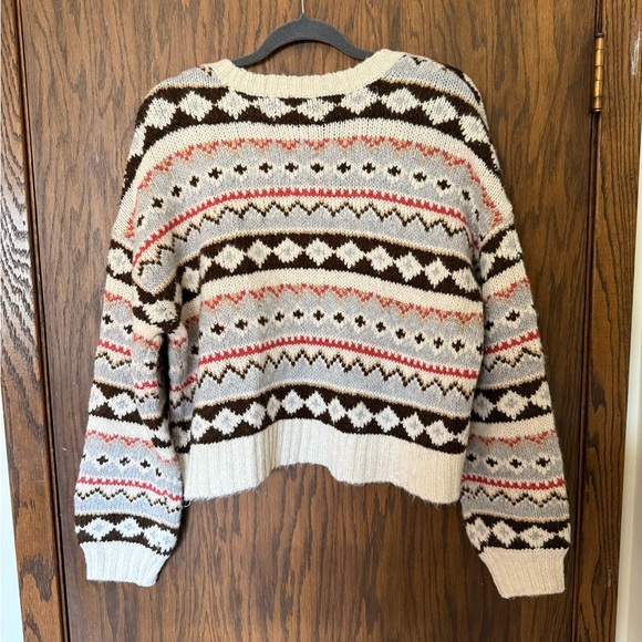✨NWT American Eagle Outfitters Women’s Cardigan Sweater Fair Isle Retro Vintage - Picture 3 of 8